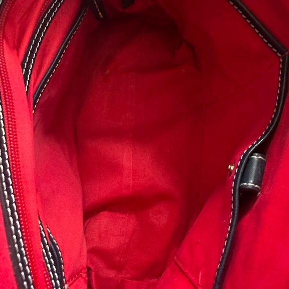 Dooney & Bourke Embossed Logo Leather Tote Bag - Navy Blue - Picture 9 of 13